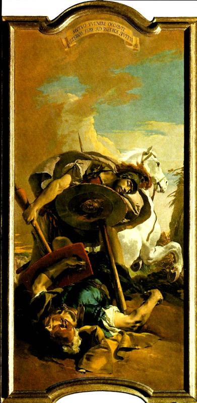 Giovanni Battista Tiepolo konsul lucius brutus dod och hannibal igenkannande hasdrubals huvud oil painting image